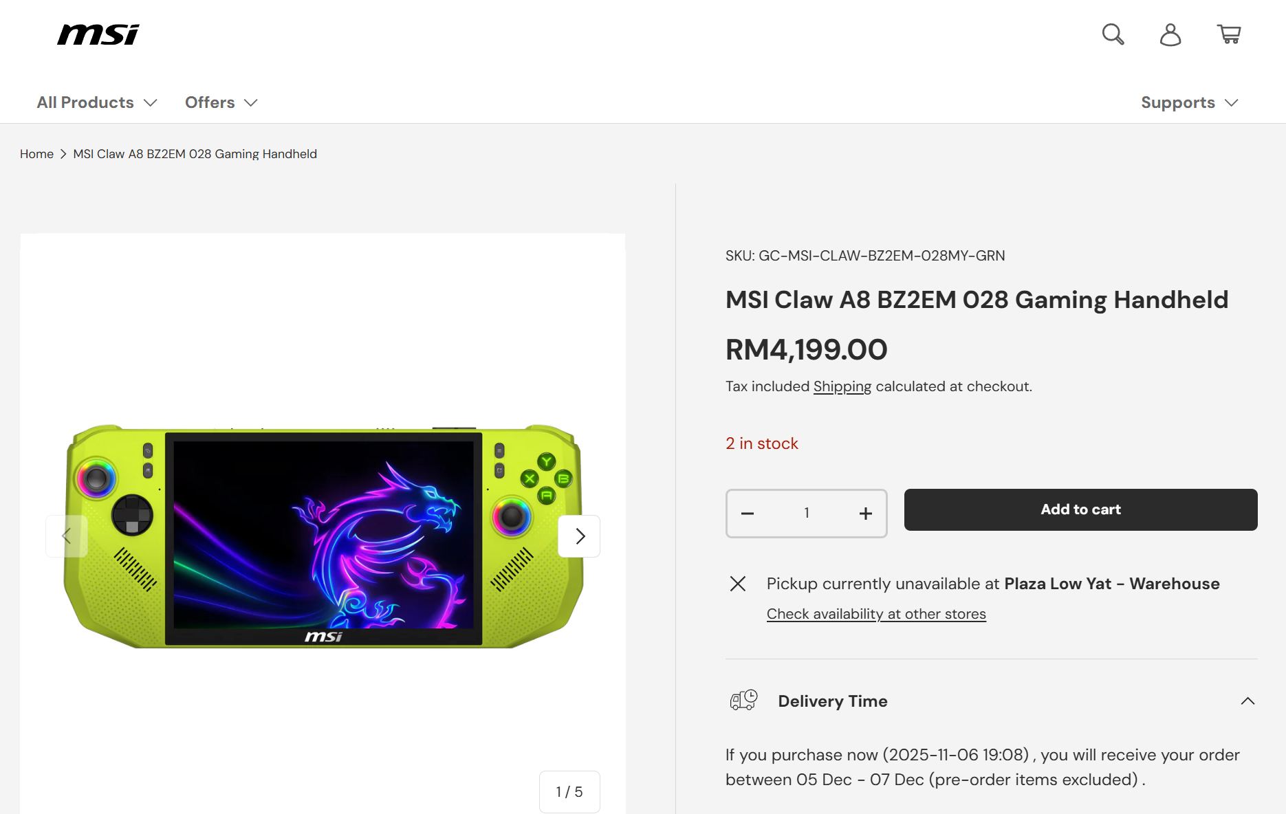 کنسول بازی MSI Claw A8 Ryzen Z2 در همه جا به جز آمریکا در دسترس است