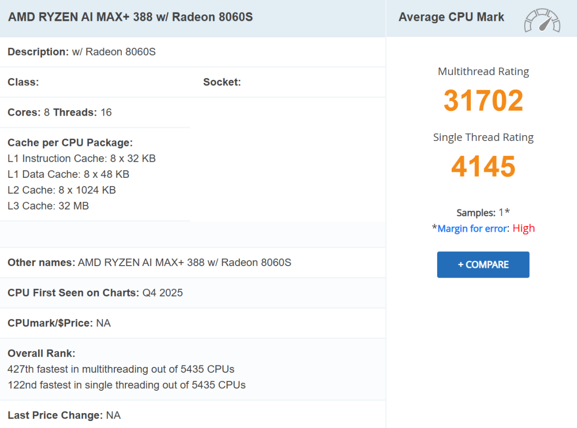 پردازنده AMD Ryzen AI MAX+ 388 Strix Halo