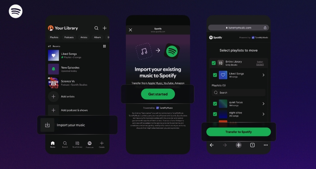اسپاتیفای امکان انتقال پلی‌ لیست از سایر سرویس‌ها را فعال کرد!