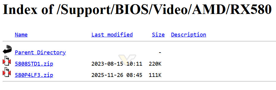 آپدیت بایوس برای گرافیک RX 580