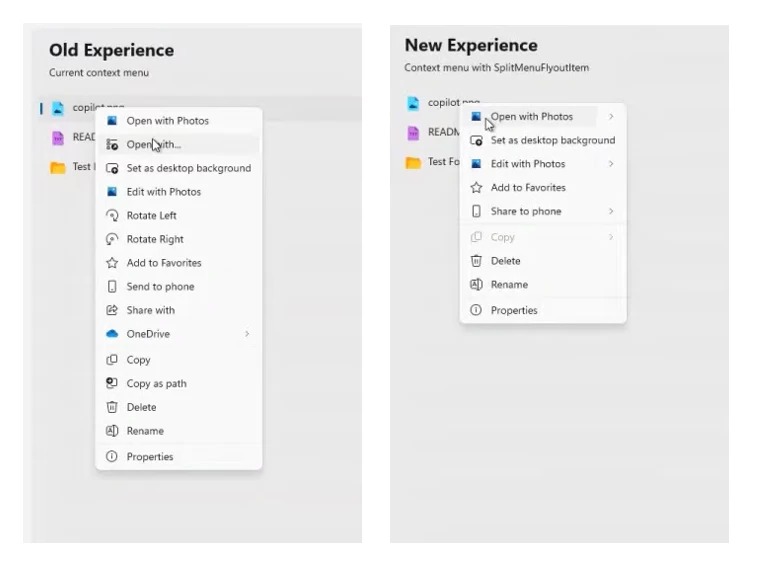 منو راست‌ کلیک ویندوز 11