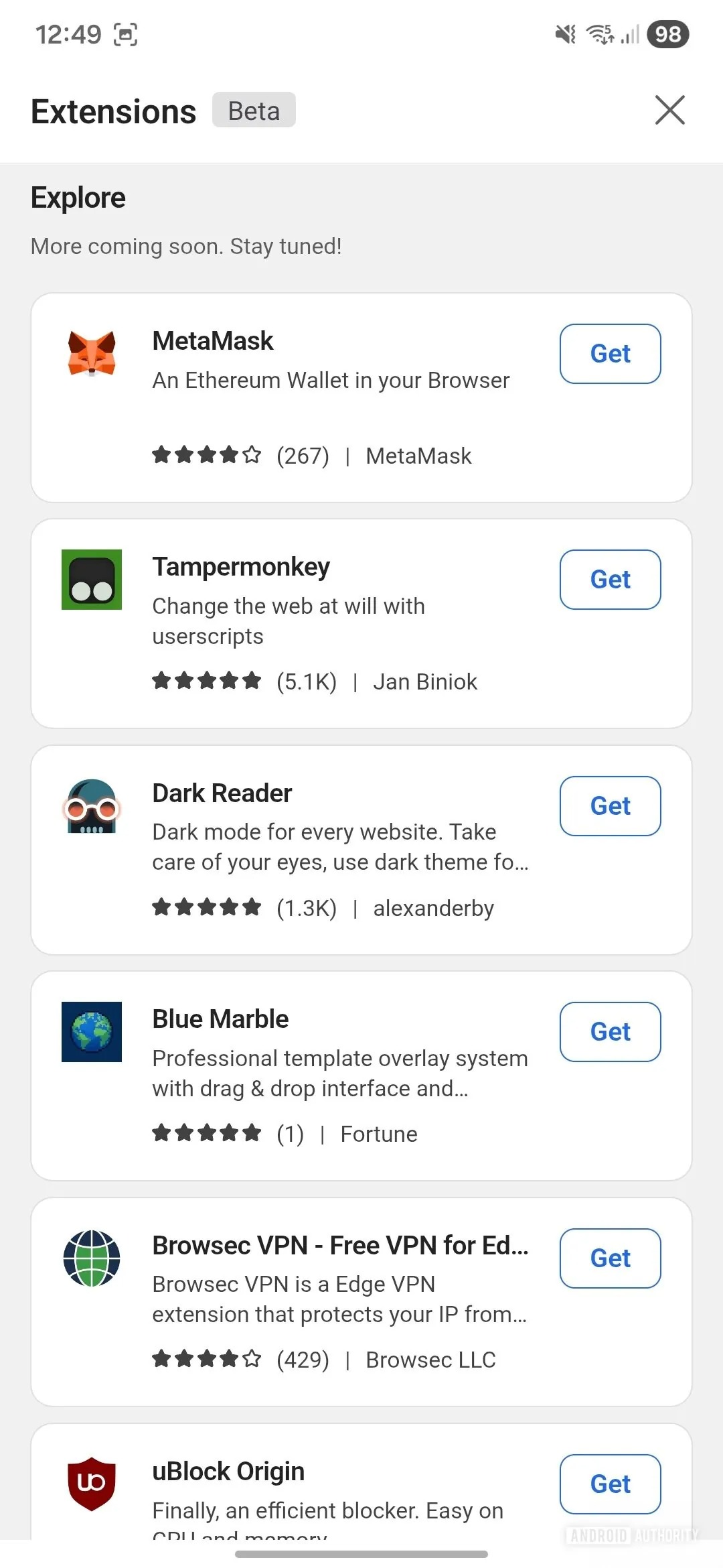 افزایش پشتیبانی از افزونه‌ در مرورگر اج