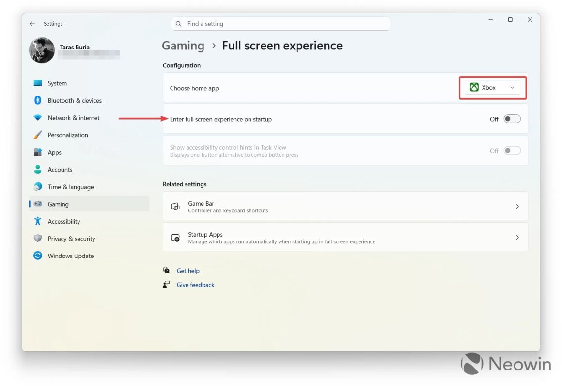 تجربه تمام‌ صفحه Xbox