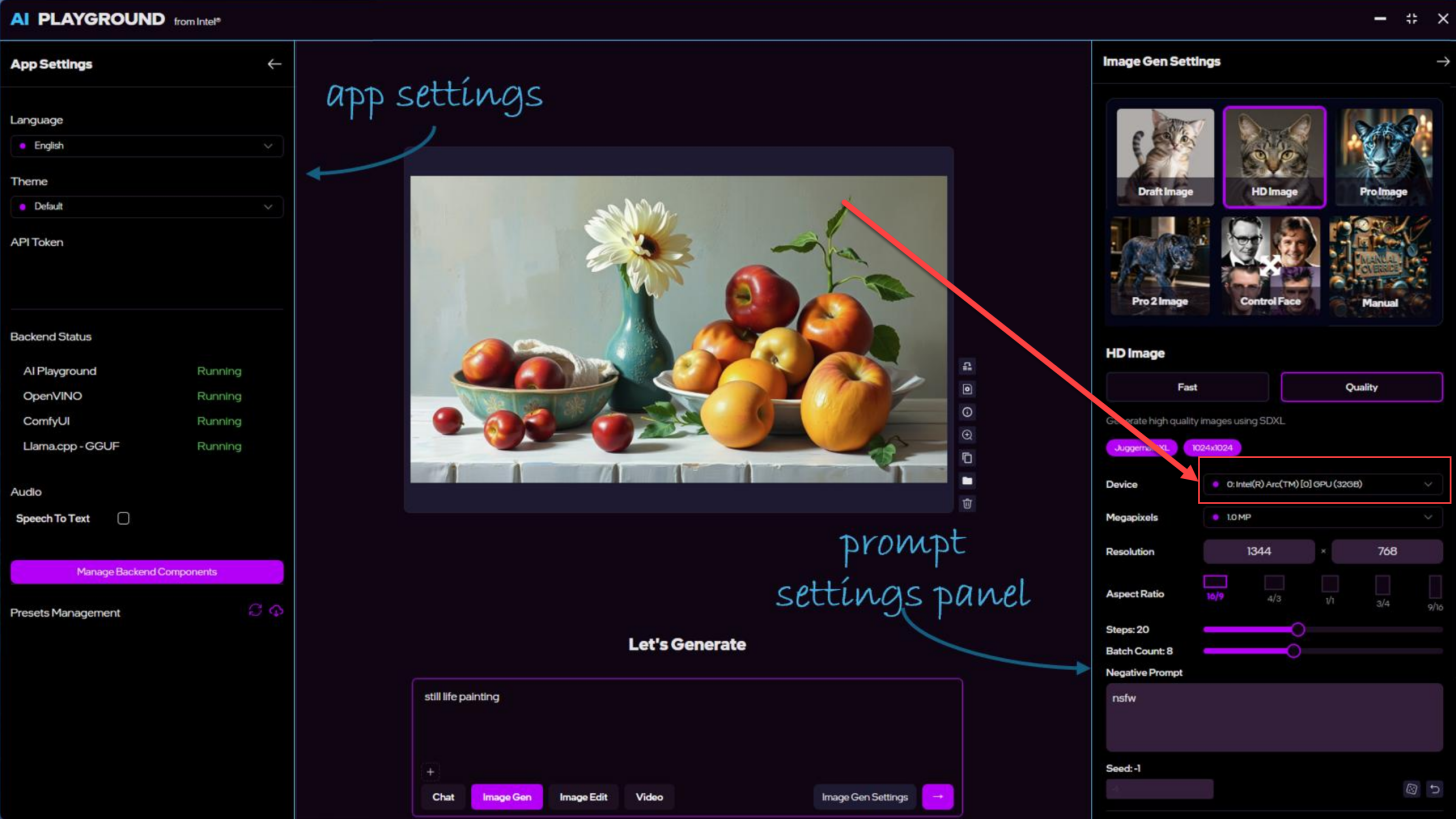 پردازنده گرافیکی 32 گیگابایتی Arc اینتل در راهنمای AI Playground v3.0.0 دیده شد
