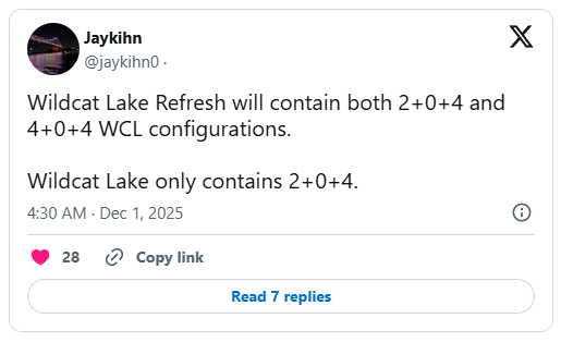 جزئیات Wildcat Lake Refresh اینتل