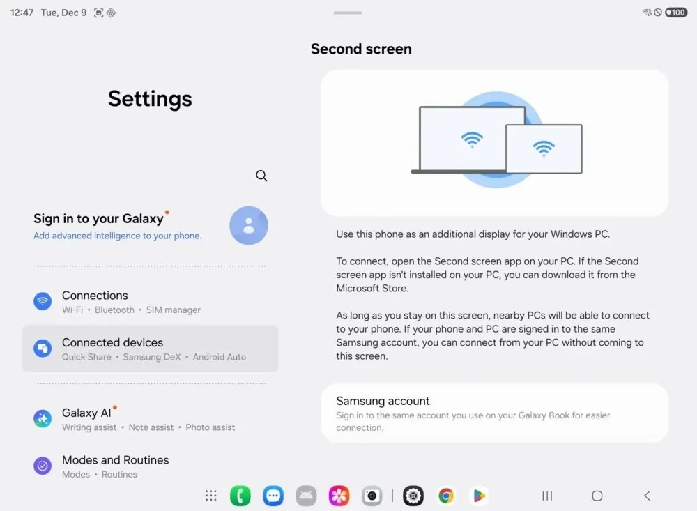 قابلیت گلکسی Z TriFold برای کاربران کامپیوتر