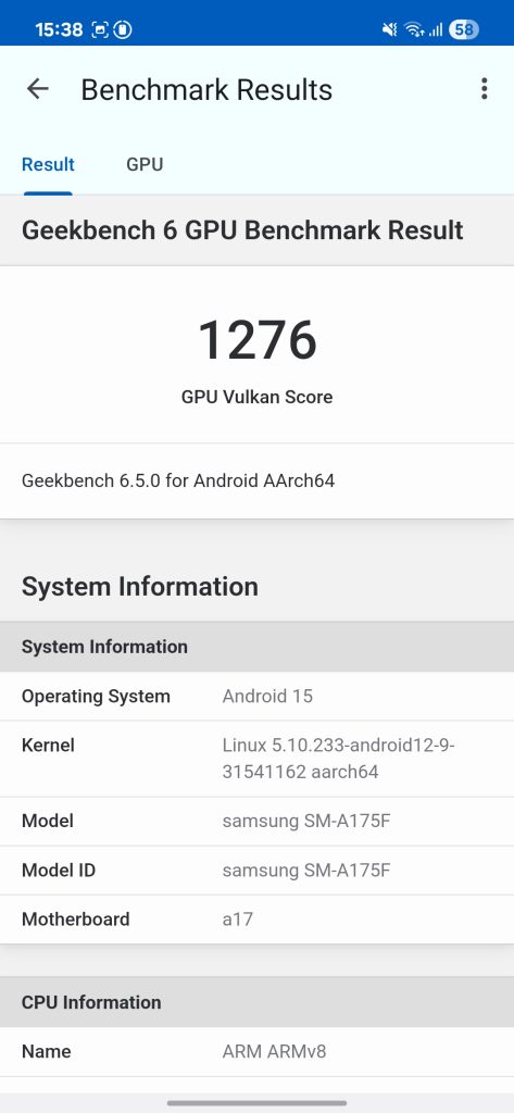 نتایج تست های بنچمارک گوشی گلکسی ای ۱۷ سامسونگ