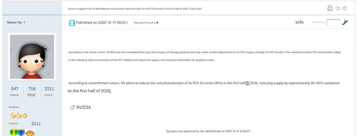 کاهش تولید گرافیک های انویدیا