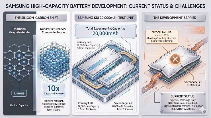 شایعه‌ای هیجان‌انگیز از سامسونگ؛ باتری‌ 20000 میلی‌آمپرساعت در راه است؟