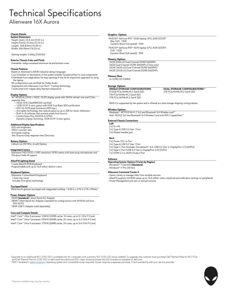 لپ تاپ Alienware 2026