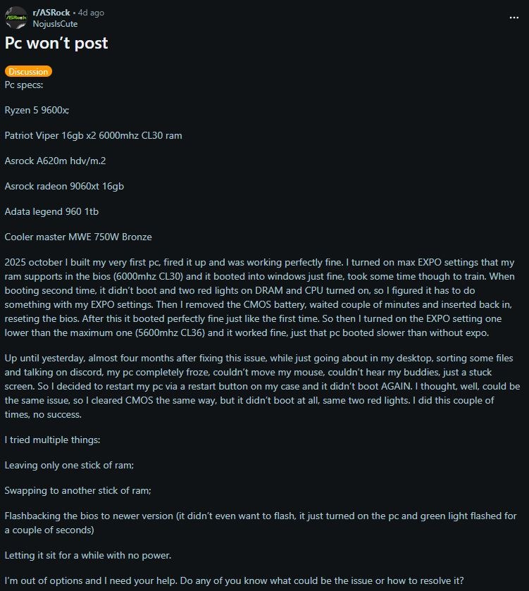 خرابی Ryzen 9600X روی مادربردهای ASRock