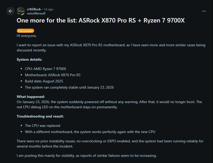 از کار افتادن پنج پردازنده Ryzen 9000