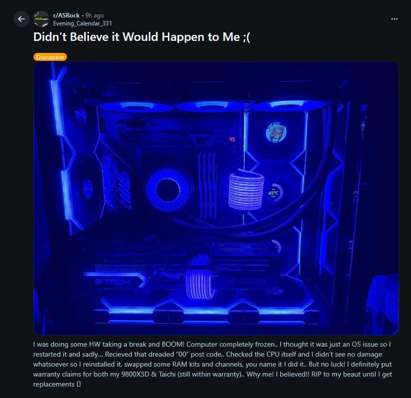 از کار افتادن پنج پردازنده Ryzen 9000