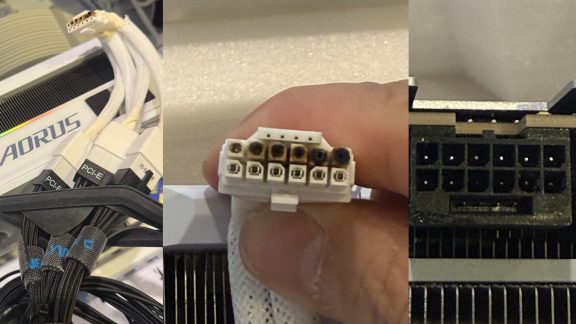 سوختن کانکتور RTX 5090 گیگابایت حتی با محدودیت توان 500 وات