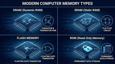 حافظه‌ های مدرن کامپیوتر زیر ذره‌بین؛ از ROM ،DRAM ،SRAM تا فلش