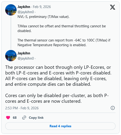 جزئیات پردازنده های دسکتاپ Nova Lake-S