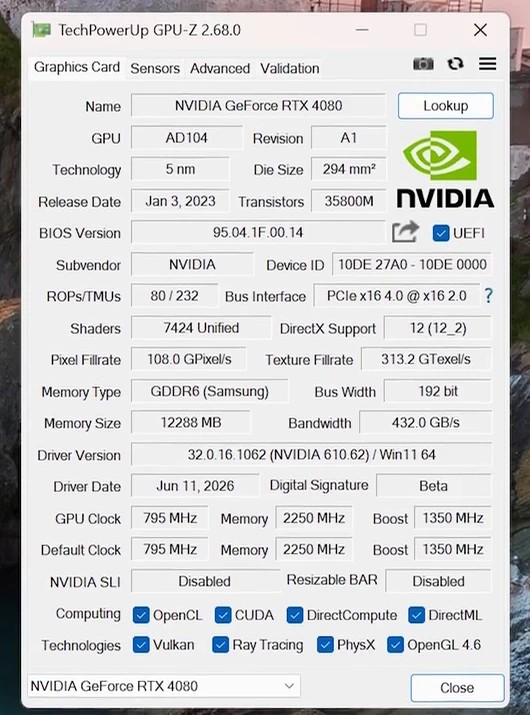 کارت گرافیک RTX 4080M
