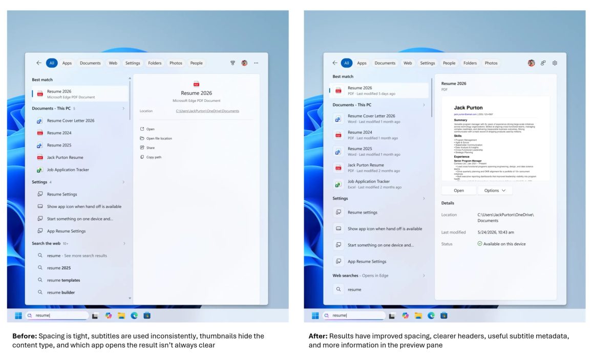 بهبود Windows Search در ویندوز 11