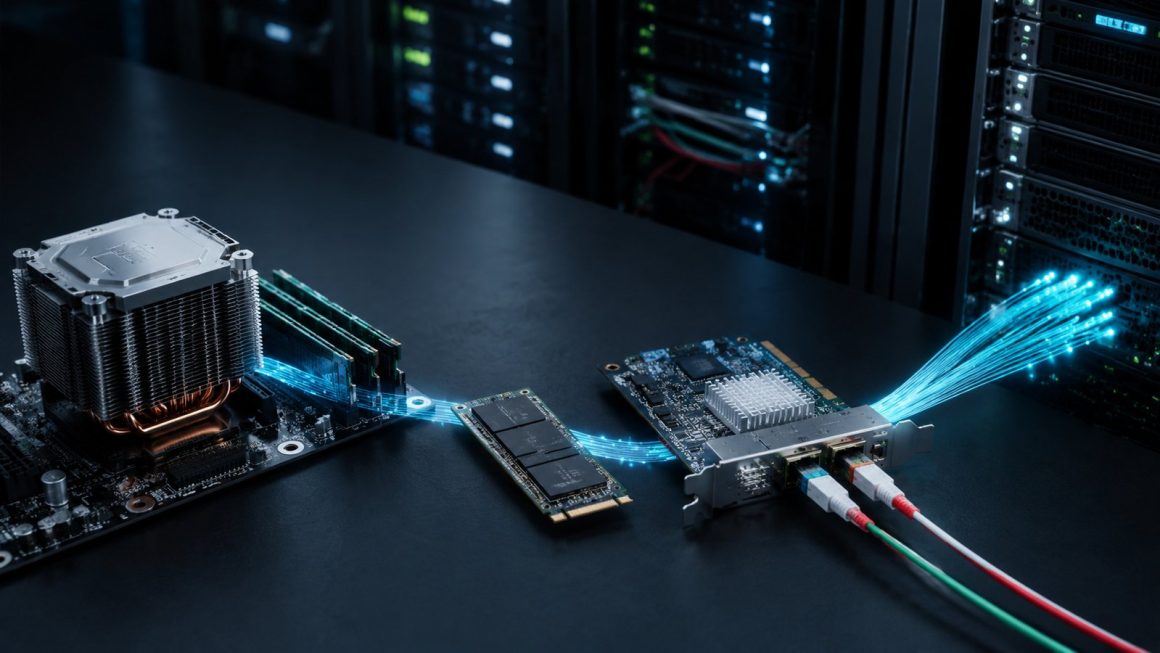 پردازنده، حافظه، NVMe و شبکه یک Pipeline میسازند؛ خروجی نهایی با کندترین مرحله محدود میشود.