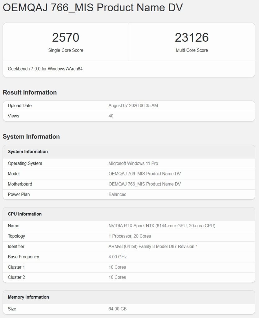 بنچمارک RTX Spark