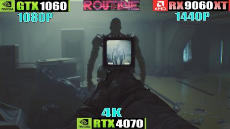 بررسی عملکرد بازی ROUTINE روی سه کارت گرافیک GTX 1060، RX 9060 و RTX 4070